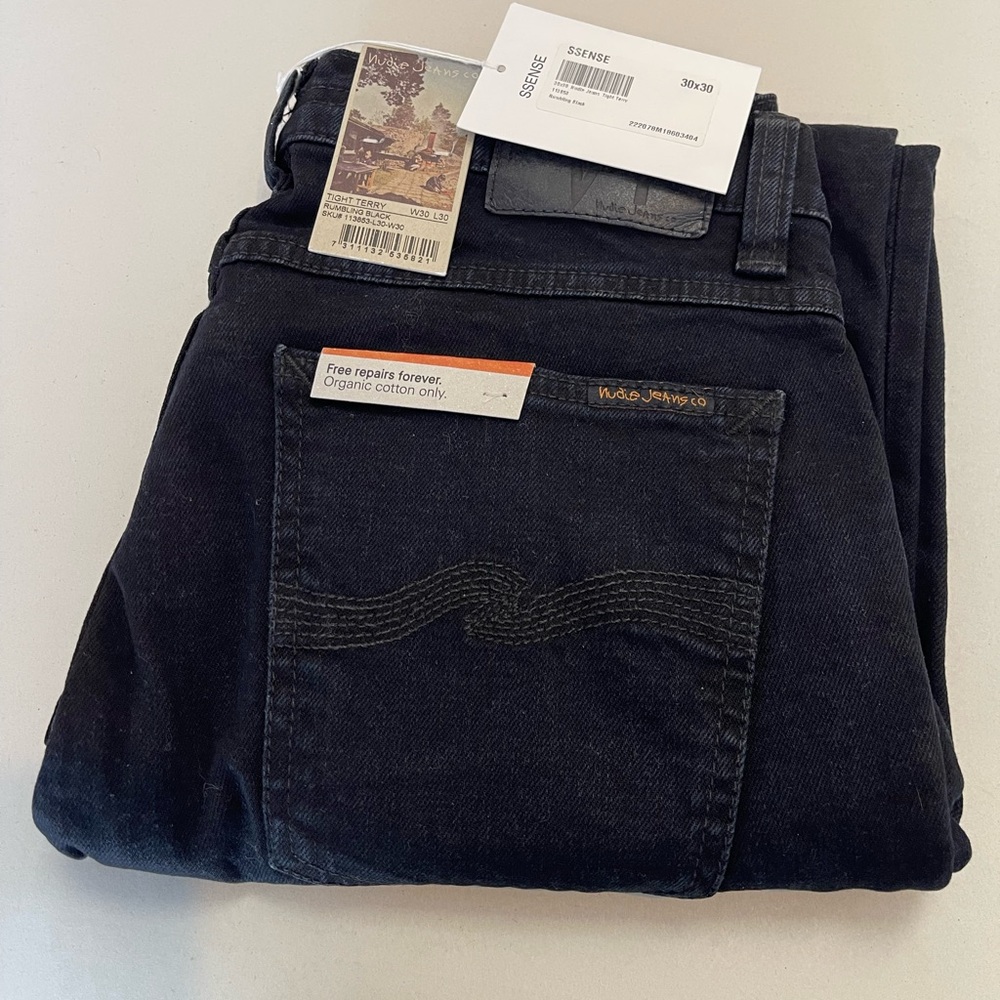 Nudie Jeans Tight Terry Rumbling Black 30x30 - Picture 7 of 9